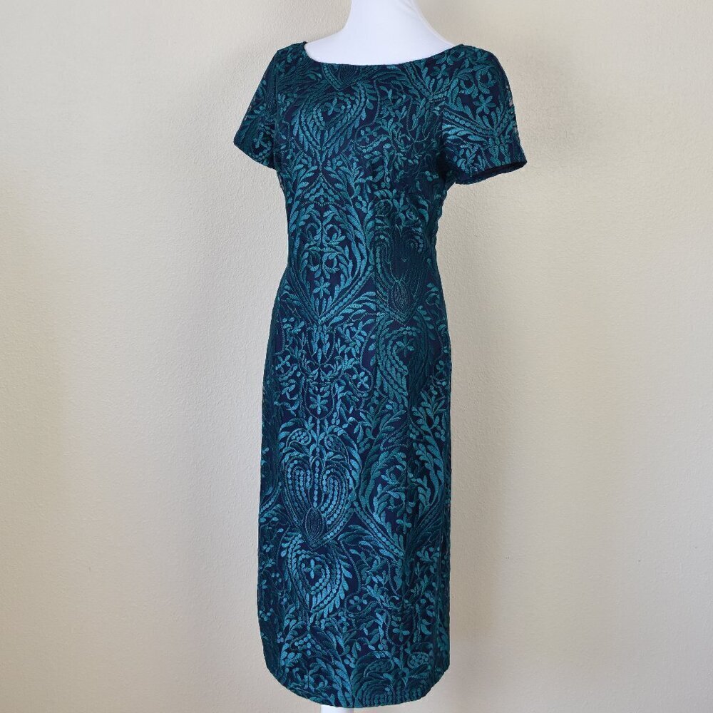 JS Collections Embroidered Cocktail Midi Dress 6 - Picture 4 of 9
